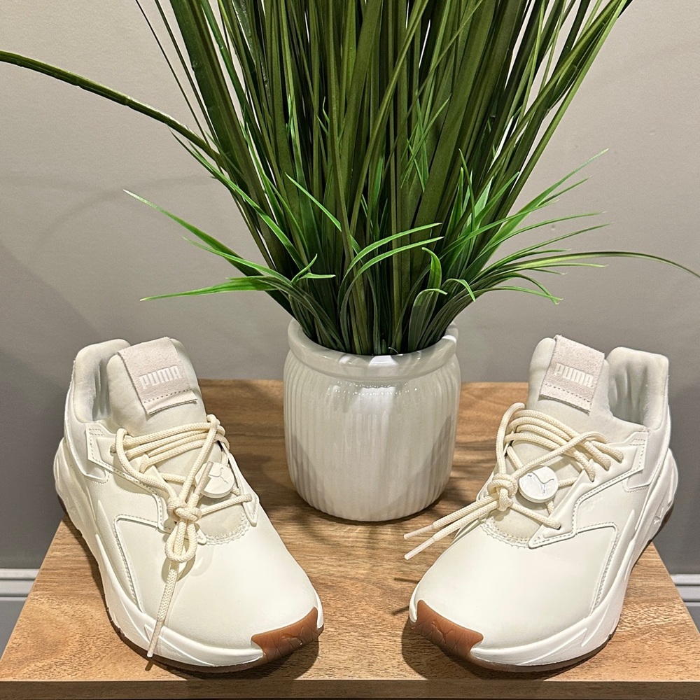 Puma Cream Athletic Shoes